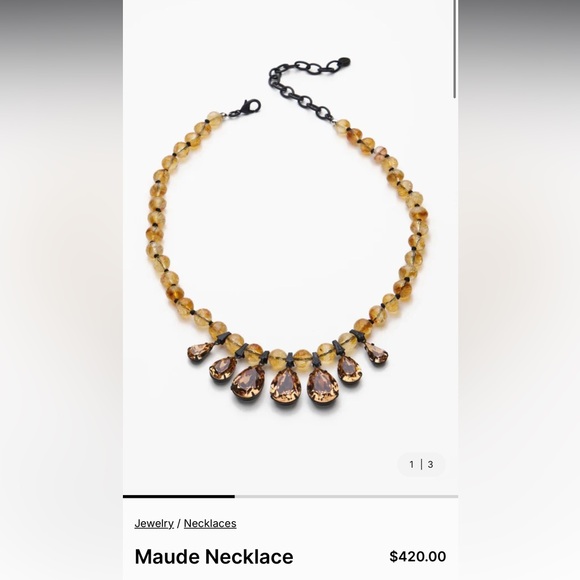 Elegant Citrine and Gold Necklace - Picture 1 of 3